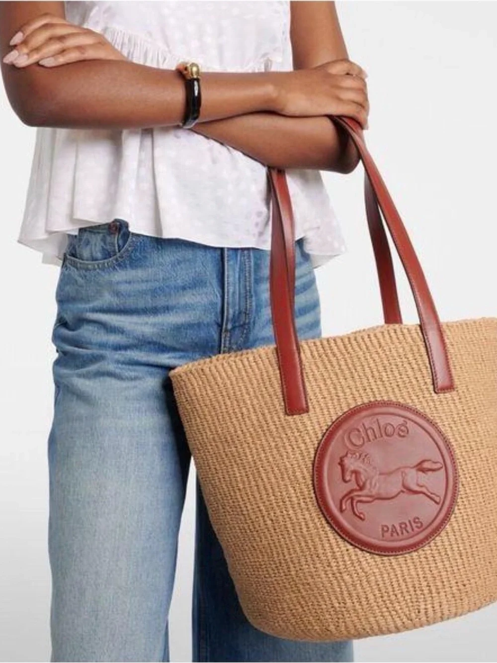 Chloé Horse Medal Large Handwoven Basket Tote – Brand New